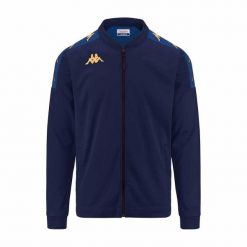 Kurtka z dresu Kappa Giullio. Niebieskie kurtki treningowe męskie Kappa, m, bez wzorów, z dresówki, bez kaptura, do piłki nożnej. Za 263.50 zł.