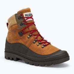 Buty męskie Palladium Pallabrousse Hkr Wp+ surf tan. Brązowe buty trekkingowe męskie Palladium, bez wzorów, sportowe, bez obcasa, bez zapięcia. Za 765.75 zł.