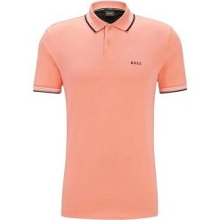 Koszulka męska Polo BOSS Paul Open Red slim fit czerwona (50506193-649). Brązowe koszulki polo męskie Boss, m, bez wzorów, sportowe, bez kołnierzyka, bez ramiączek. Za 249.00 zł.