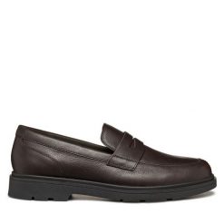 Mokasyny Geox. Brązowe mokasyny męskie Geox, bez zapięcia. Za 439.99 zł.