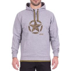 Bluza w kolorze szarym. Szare bluzy nierozpinane męskie marki Jeep, m, z kapturem. W wyprzedaży za 119.95 zł.