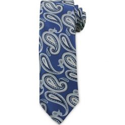 Męski Krawat Chattier - Odcienie Niebieskiego, Wzór Paisley. Niebieskie krawaty i muchy męskie Chattier, bez wzorów, z tkaniny, eleganckie. Za 40.00 zł.