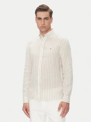 Tommy Hilfiger Koszula Essential MW0MW38581 Beżowy Regular Fit. Brązowe koszule męskie Tommy Hilfiger, l, bez wzorów, ze lnu, bez kołnierzyka, bez ramiączek. Za 339.99 zł.