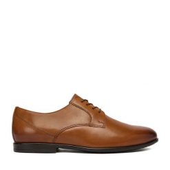 Półbuty Lasocki. Brązowe eleganckie półbuty męskie Lasocki, wizytowe, bez obcasa, bez zapięcia. Za 199.99 zł.