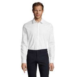 Męska Koszula Z Długim Rękawem Blake Stretch. Białe koszule męskie SOL'S, m, bez wzorów, casualowe, bez kołnierzyka, bez ramiączek. Za 158.99 zł.