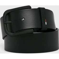 Tommy Jeans - Pasek skórzany. Czarne paski męskie Tommy Jeans, w paski, z jeansu. Za 199.90 zł.