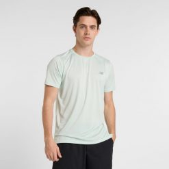Koszulka męska New Balance MT41222CYS – miętowa. Zielone t-shirty sportowe męskie New Balance, m, bez wzorów, z materiału, sportowe, bez ramiączek. Za 99.99 zł.