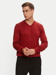 Boss Sweter Baram-L 50476363 Czerwony Regular Fit. Czerwone swetry męskie Boss, bez wzorów, z wełny, bez kołnierzyka, bez ramiączek. Za 309.99 zł.