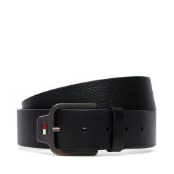 Pasek Tommy Jeans. Czarne paski męskie Tommy Jeans, bez wzorów, z jeansu. Za 189.99 zł.