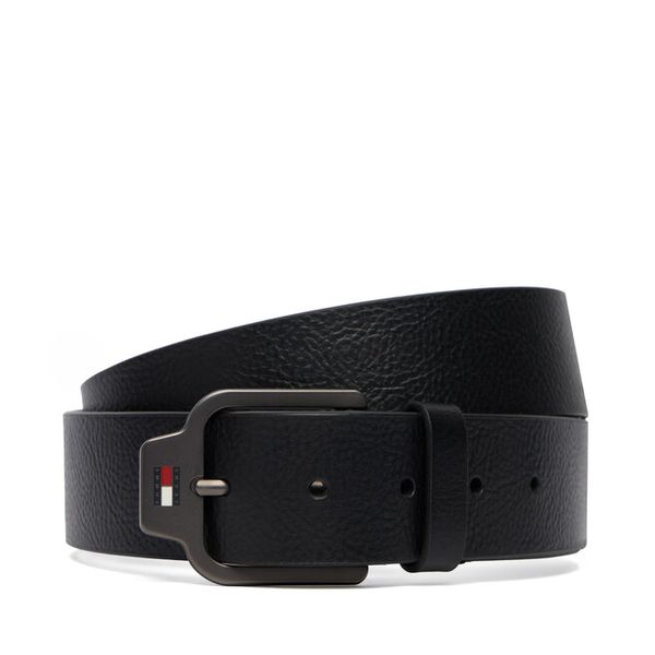 Pasek Tommy Jeans. Czarne paski męskie Tommy Jeans, bez wzorów, z jeansu. Za 189.99 zł.