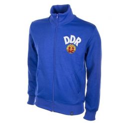 Kurtka/bluza retro piłkarska dla dorosłych - NRD 1970 - Niebieska. Niebieskie bluzy nierozpinane męskie COPA FOOTBALL, m, bez wzorów, retro, bez ramiączek, bez kaptura. Za 381.47 zł.