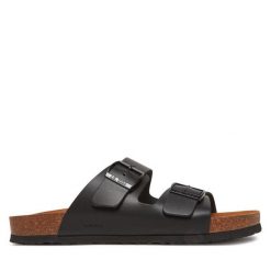 Klapki Josef Seibel. Czarne klapki i japonki męskie Josef Seibel, bez wzorów. Za 249.99 zł.