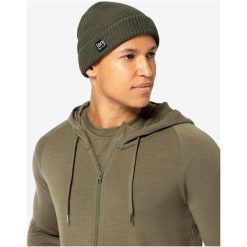 Czapka SUPER.NATURAL Merino Basic Beanie. Zielone czapki męskie super.natural, bez wzorów, sportowe. Za 148.26 zł.