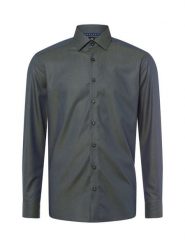 Finshley & Harding Koszula męska - Easy Care Mężczyźni Modern Fit Bawełna zielony|niebieski wzorzysty, 39. Niebieskie koszule męskie Finshley & Harding, m, bez wzorów, z bawełny, bez kołnierzyka, bez ramiączek. Za 199.95 zł.