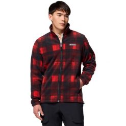 Polar turystyczny męski Steens Mountain Printed Jacket. Czerwone bluzy z polaru męskie Columbia, m, bez wzorów, z polaru, sportowe, bez ramiączek, bez kaptura. Za 249.99 zł.
