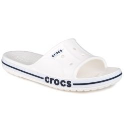 Klapki męskie basenowe Crocs BAYABAND SLIDE. Białe klapki i japonki męskie Crocs, bez wzorów. Za 119.00 zł.