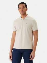 Calvin Klein Jeans Polo LV040EM269 Beżowy Regular Fit. Brązowe koszulki polo męskie Calvin Klein Jeans, m, bez wzorów, z bawełny, bez kołnierzyka, bez ramiączek. Za 289.99 zł.