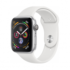 Apple Watch 4 - srebrne aluminium 40 | biały sportowy pasek. Zegarki sportowe marki Apple. Za 1,849.00 zł.