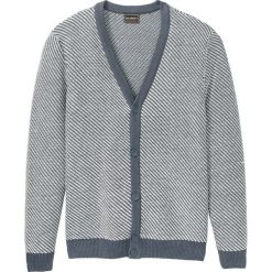 Sweter rozpinany w graficzny deseń bonprix szary melanż - kremowy w graficzny deseń. Kardigany męskie marki bonprix. Za 109.99 zł.