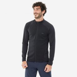 Polar turystyczny męski Quechua MH500 zamek. Czarne bluzy z polaru męskie QUECHUA, l, bez wzorów, z elastanu, sportowe, bez ramiączek, bez kaptura. Za 139.99 zł.