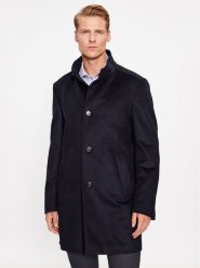 JOOP! Płaszcz wełniany 30037689 Granatowy Regular Fit. Niebieskie płaszcze męskie JOOP!, na zimę, m, bez wzorów, z wełny, bez kaptura. Za 1,779.00 zł.