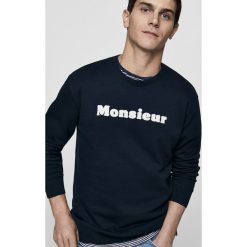 Mango Man - Bluza Silvesc. Czarne bluzy nierozpinane męskie Mango Man, z aplikacjami, z bawełny. Za 119.90 zł.