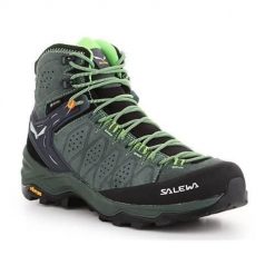 Buty trekkingowe męskie Salewa MS Alp 2 Mid Gtx. Zielone buty trekkingowe męskie Salewa, bez wzorów, z materiału, sportowe, za kostkę, bez obcasa, bez zapięcia. Za 1,045.00 zł.