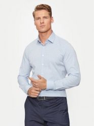 Calvin Klein Koszula K10K113163 Niebieski Slim Fit. Niebieskie koszule męskie Calvin Klein, m, bez wzorów, z bawełny, bez kołnierzyka, bez ramiączek. Za 209.99 zł.