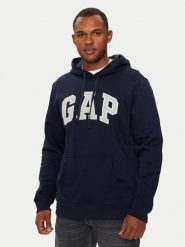 Gap Bluza 850834-00 Granatowy Regular Fit. Niebieskie bluzy nierozpinane męskie GAP, m, bez wzorów, z bawełny, bez ramiączek, bez kaptura. Za 139.99 zł.