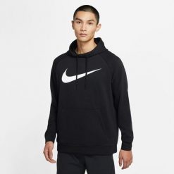 Bluza sportowa męska Nike Drifit. Czarne bluzy z kapturem męskie Nike, m, bez wzorów, z kapturem. Za 269.00 zł.