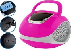 Radioodtwarzacz Ravo BOOMBOX BM110 Radio Przenośny Głośnik Bluetooth USB AUX różowy. Czerwone radia Ravo. Za 119.00 zł.