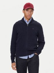 Tommy Hilfiger Kardigan MW0MW40440 Granatowy Regular Fit. Niebieskie kardigany męskie Tommy Hilfiger, m, bez wzorów, z bawełny, bez ramiączek. Za 629.99 zł.