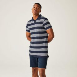 Tempete męska koszulka polo. Niebieskie koszulki polo męskie Regatta, m, bez wzorów, z bawełny, eleganckie, bez kołnierzyka, bez ramiączek. Za 176.50 zł.