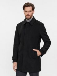 S.Oliver Płaszcz 2132520 Czarny Regular Fit. Czarne płaszcze męskie S.Oliver, m, bez wzorów, z syntetyku, bez kaptura. Za 939.99 zł.