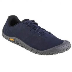 Buty do chodzenia męskie Merrell Vapor Glove. Niebieskie buty do biegania męskie Merrell, bez wzorów, z gumy, bez zapięcia, do biegania. Za 607.00 zł.