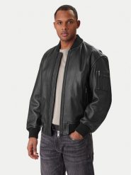 BOSS Kurtka skórzana Jakri 50552151 Czarny Regular Fit. Czarne kurtki męskie Boss, m, bez wzorów, bez ramiączek, bez kaptura. Za 2,199.00 zł.