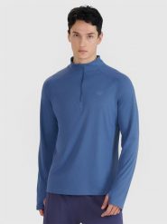 4F Longsleeve do biegania w terenie szybkoschnący męski - granatowy M. Niebieskie koszulki męskie z długim rękawem 4f, m, bez wzorów, z syntetyku, klasyczne, bez kołnierzyka, bez ramiączek. W wyprzedaży za 139.99 zł.