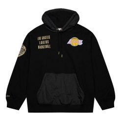 Bluza z kapturem w stylu vintage Los Angeles Lakers 2.0. Czarne bluzy nierozpinane męskie Mitchell & Ness, xl, bez wzorów, sportowe, bez ramiączek, z kapturem. Za 537.00 zł.