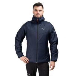 Kurtka trekkingowa męska Puez Catinaccio 2 Twr Hd. Niebieskie kurtki męskie Salewa, l, bez wzorów, sportowe, bez ramiączek, bez kaptura. Za 914.85 zł.