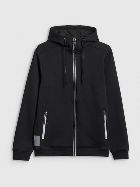 4F Bluza dresowa regular z kapturem męska - czarny XXL. Czarne bluzy rozpinane męskie 4f, m, bez wzorów, z bawełny, z kapturem. W wyprzedaży za 189.99 zł.