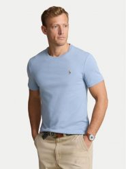 Polo Ralph Lauren T-Shirt 710740727080 Błękitny Slim Fit. Niebieskie koszulki polo męskie Polo Ralph Lauren, m, bez wzorów, z bawełny, bez kołnierzyka, bez ramiączek. Za 269.99 zł.
