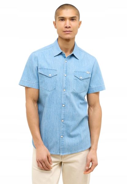 Męska koszula Mustang Style Eloy Denim Blue 1016467 5000 100. Niebieskie koszule męskie Mustang, m, bez wzorów, z denimu, bez kołnierzyka, bez ramiączek. Za 169.99 zł.