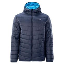 Męska Ocieplana Kurtka Lovara. Niebieskie kurtki męskie Hi-tec, l, bez wzorów, z puchu, sportowe, bez ramiączek, bez kaptura. Za 236.99 zł.