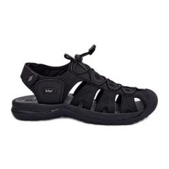Sportowe Sandały Męskie Lee Cooper LCW-24-03-2313M Czarne. Czarne sandały męskie ze skóry, bez zapięcia. Za 257.10 zł.