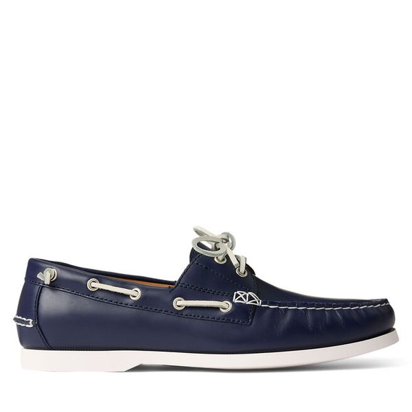 Mokasyny Polo Ralph Lauren. Niebieskie mokasyny męskie Polo Ralph Lauren, bez zapięcia. Za 609.99 zł.