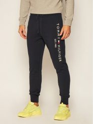 Tommy Hilfiger Spodnie dresowe Basic Branded MW0MW08388 Granatowy Regular Fit. Niebieskie spodnie dresowe męskie Tommy Hilfiger, bez wzorów, z bawełny. Za 429.99 zł.