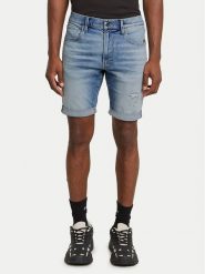 G-Star Raw Szorty jeansowe 3301 D10481-D760 Niebieski Slim Fit. Niebieskie szorty męskie G-Star Raw, bez wzorów, z bawełny, retro. Za 319.99 zł.