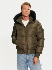 Bomboogie Kurtka puchowa JM603VTNIW3 Zielony Regular Fit. Zielone kurtki męskie Bomboogie, m, bez wzorów, z puchu, bez ramiączek, bez kaptura. Za 1,189.00 zł.