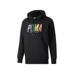 Bluzy sportowa męska Puma Swxp Graphic. Czarne bluzy nierozpinane męskie Puma, l, bez wzorów, sportowe, bez ramiączek, z kapturem. Za 416.00 zł.