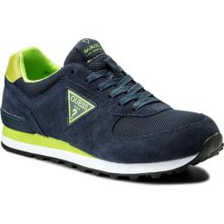 Sneakersy GUESS - Charlie FMCHA1 LEA12 NAVY. Niebieskie buty sportowe na co dzień męskie Guess, z aplikacjami, z materiału, eleganckie. W wyprzedaży za 249.00 zł.